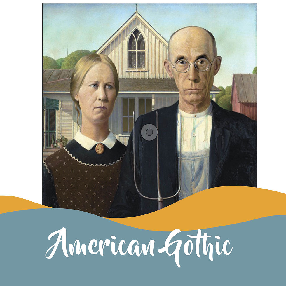 Thumbnail: Art History American Gothic Grant Wood Analysis Worksheet Lesson Meme Parody