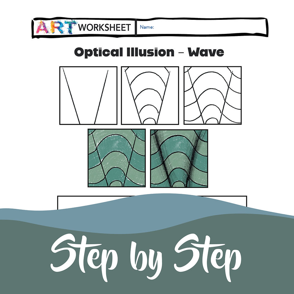 Thumbnail: Drawing Step-by-Step Art Optical Illusions Elementary MS Beginner Worksheets #1
