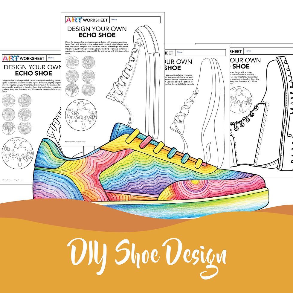 Thumbnail: Echo Drawing, Grid, Line Art & Design Your Own Shoe Inspired by Artist Jen Stark