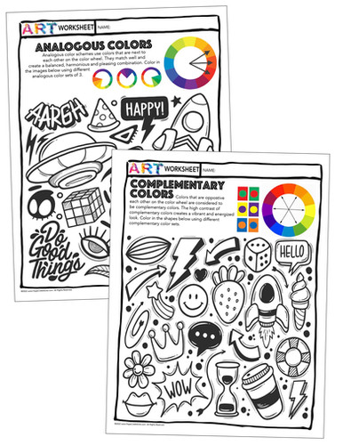 Studio Art Complimentary Analogous Color Theory Wheel Worksheet