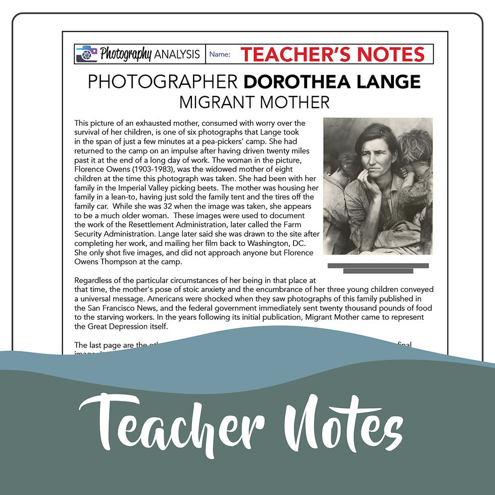 Thumbnail: Art History Photography Analysis Photographer Dorothea Lange Migrant Mother
