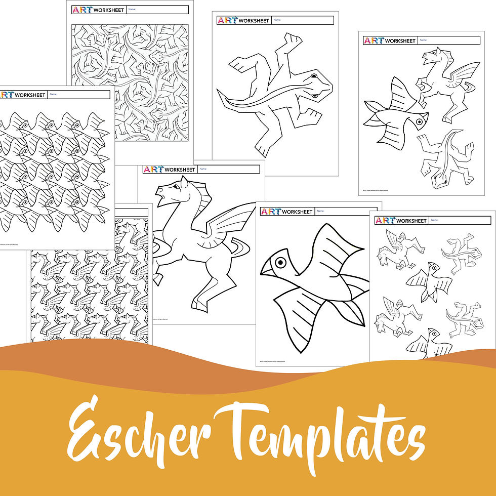 Thumbnail: Art History M.C. Escher & Tessellations Lesson Project Collaborative Team Pieces