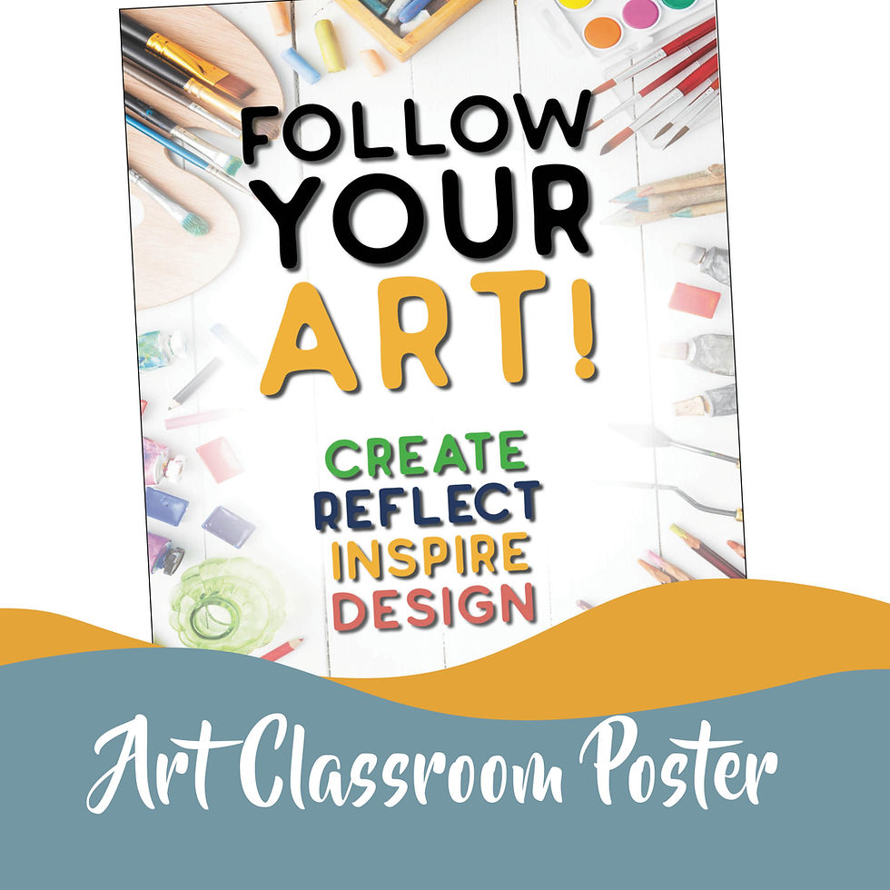 Thumbnail: Art Classroom Class Poster Follow Your Art Design Create Inspire Reflect