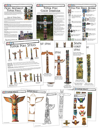 Art History: Pacific Northwest Totem Poles Lesson Worksheets