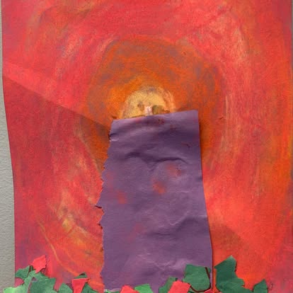 Christmas advent candle painting: student example