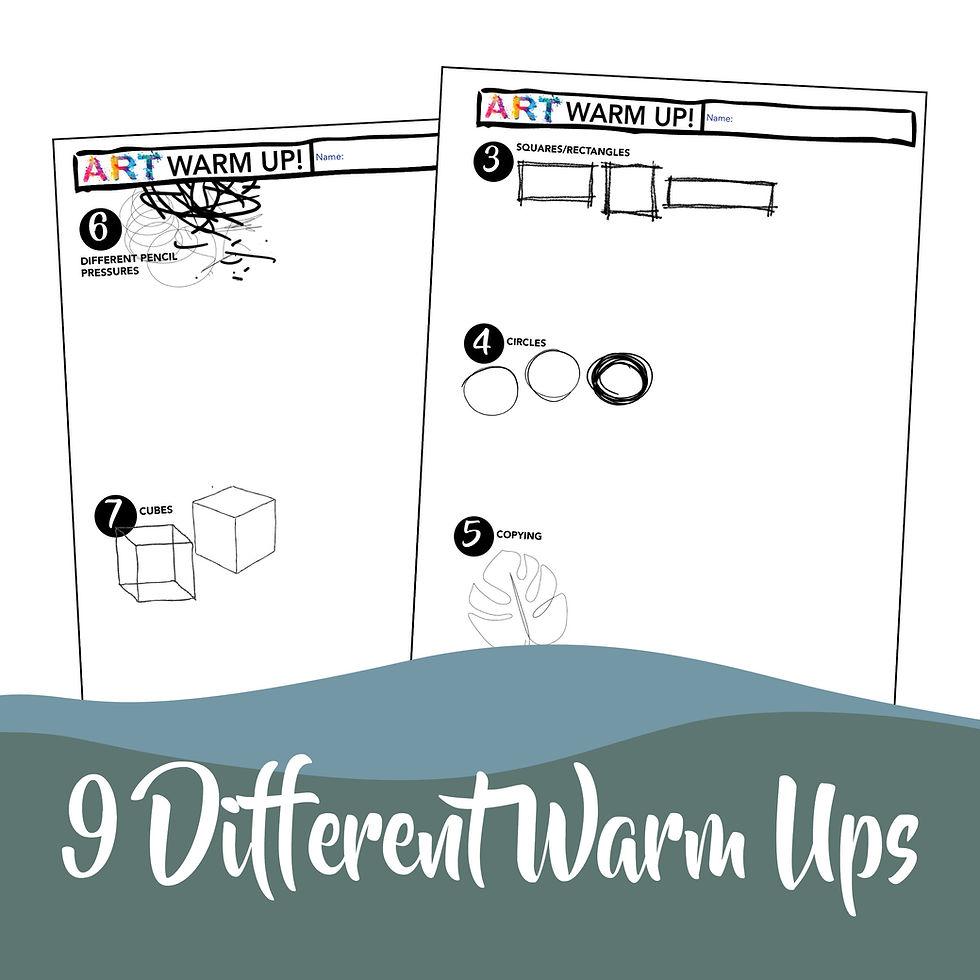 Thumbnail: Studio Art Class Warm Up Worksheets Drawing Sketching Activity