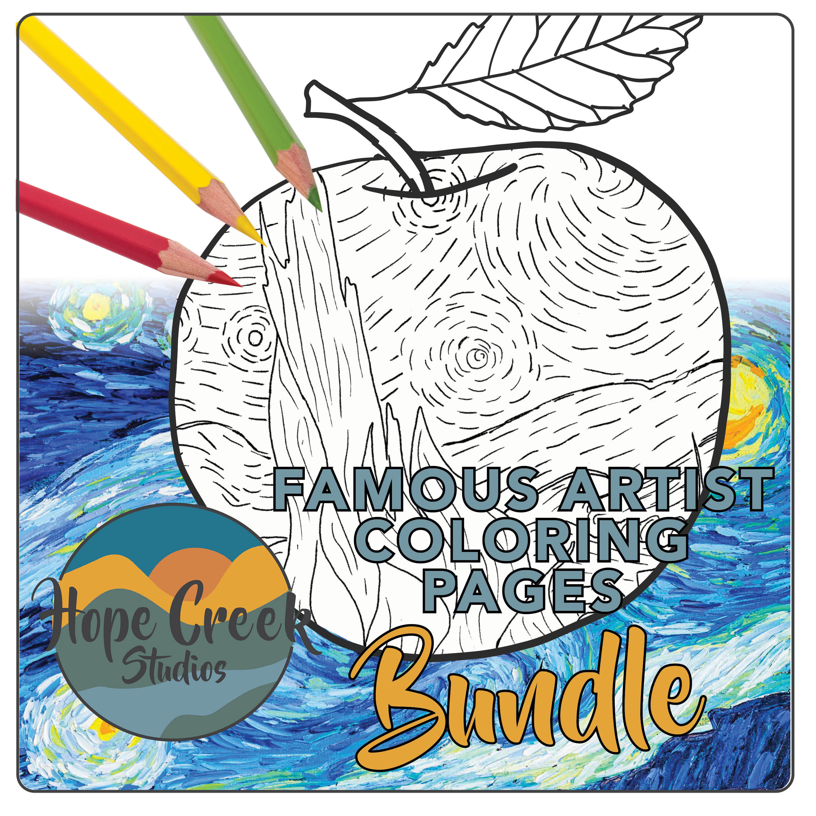 Famous Artist Art History Coloring Pages Bundle – Seasonal Art-Inspired Sets