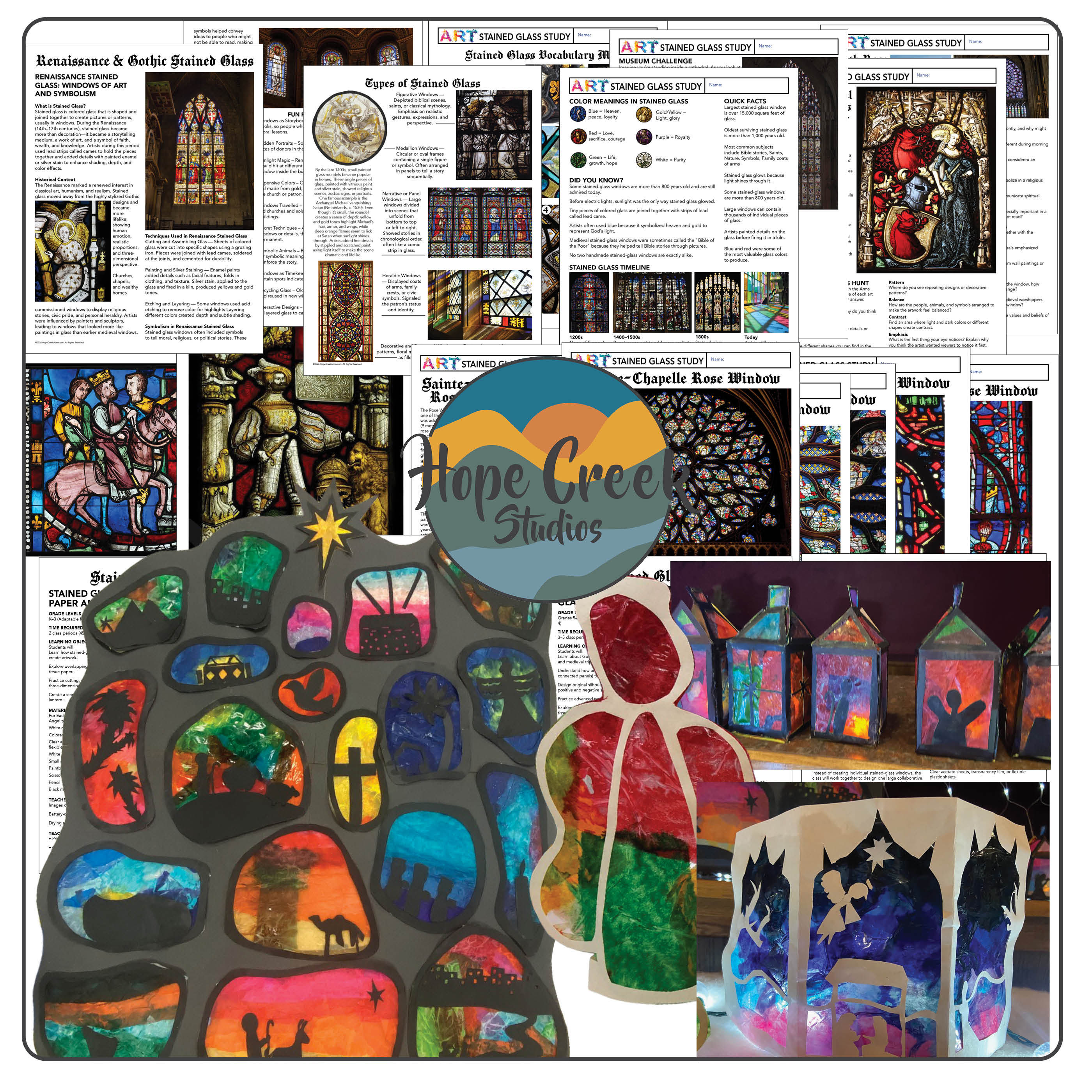 Stained Glass Art Projects | Renaissance Lanterns Murals Triptychs Templates