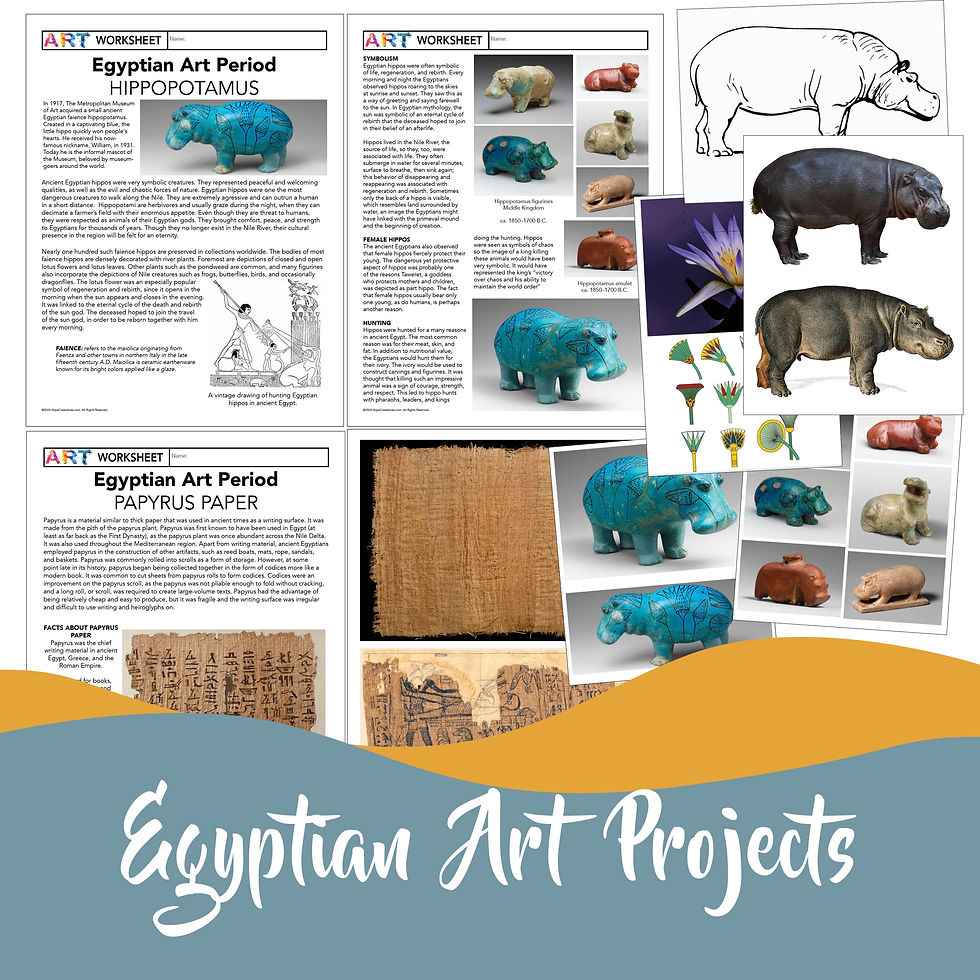 Thumbnail: Egyptian Art Bundle | Ancient Egypt Art History Drawing Activities & Lessons