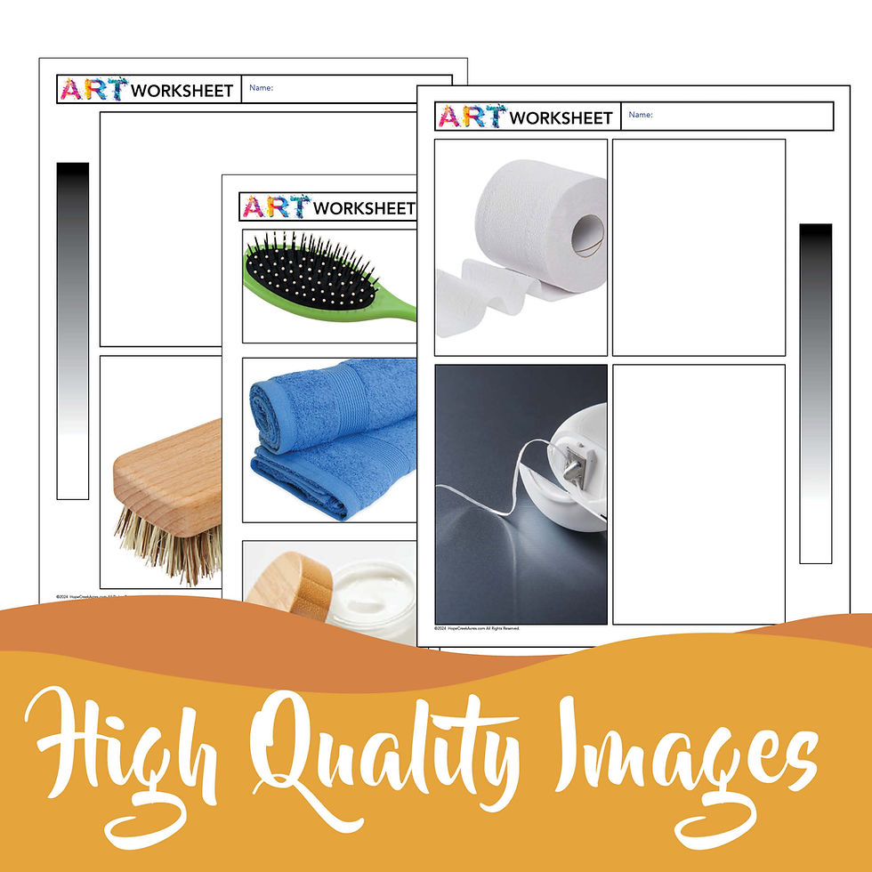 Thumbnail: Art Drawing Line & Value Shading Tone Highlights Worksheets Household Objects