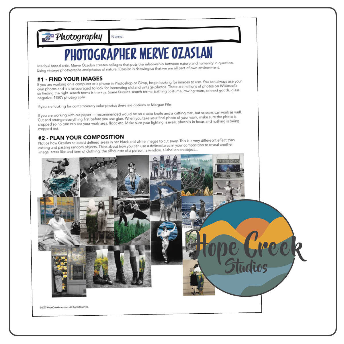 Art Photography Collage Merve Özaslan Worksheet Activity Lesson Prompt Challenge