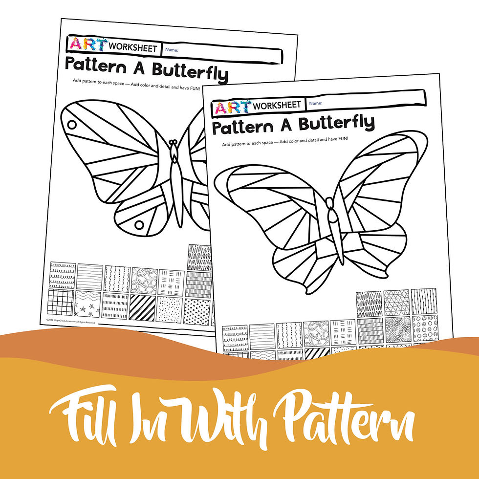 Thumbnail: Art Drawing Pattern Zentangle Symmetry Butterflies Worksheet Sub Plan