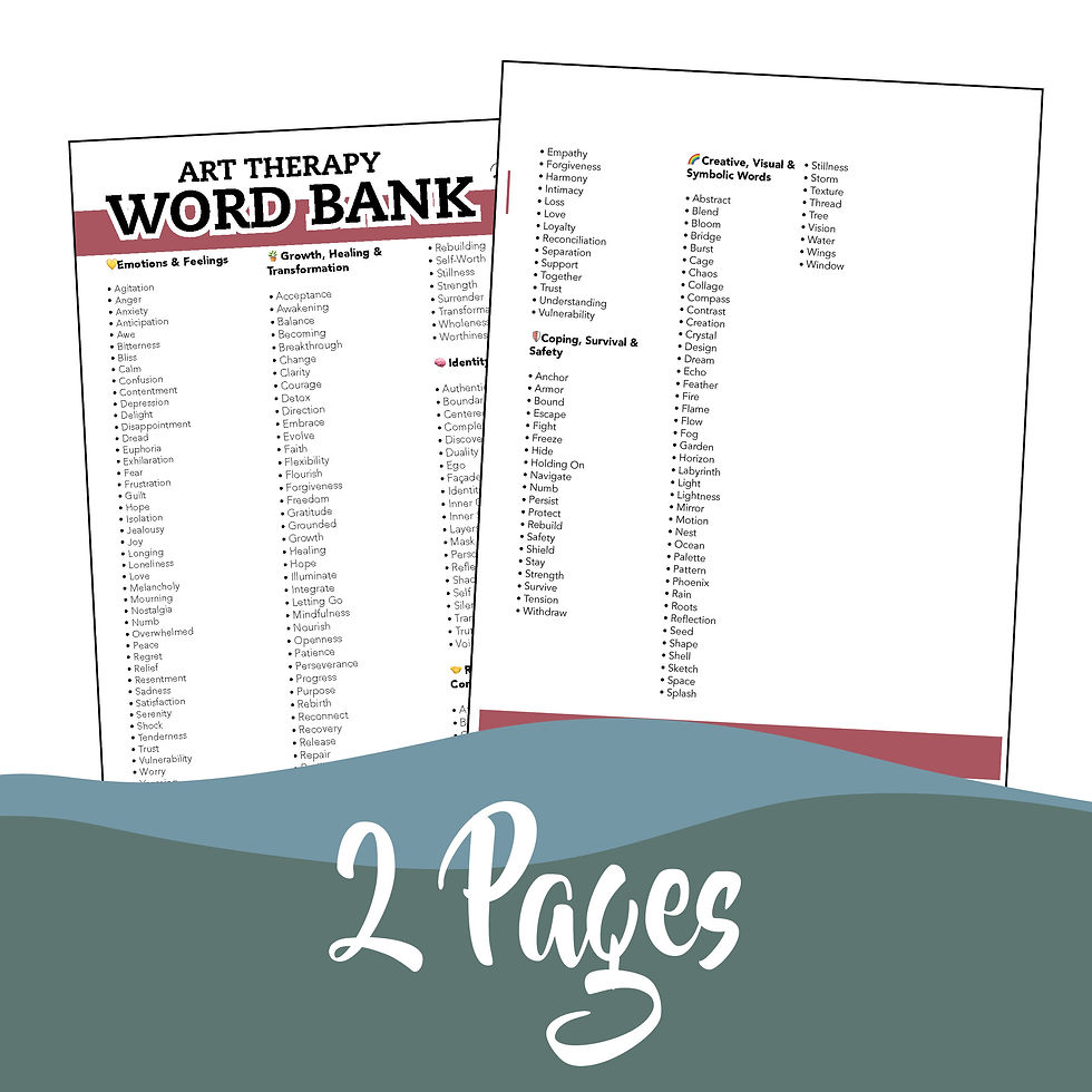 Thumbnail: FREE Art Therapy Word Bank — Printable Resource