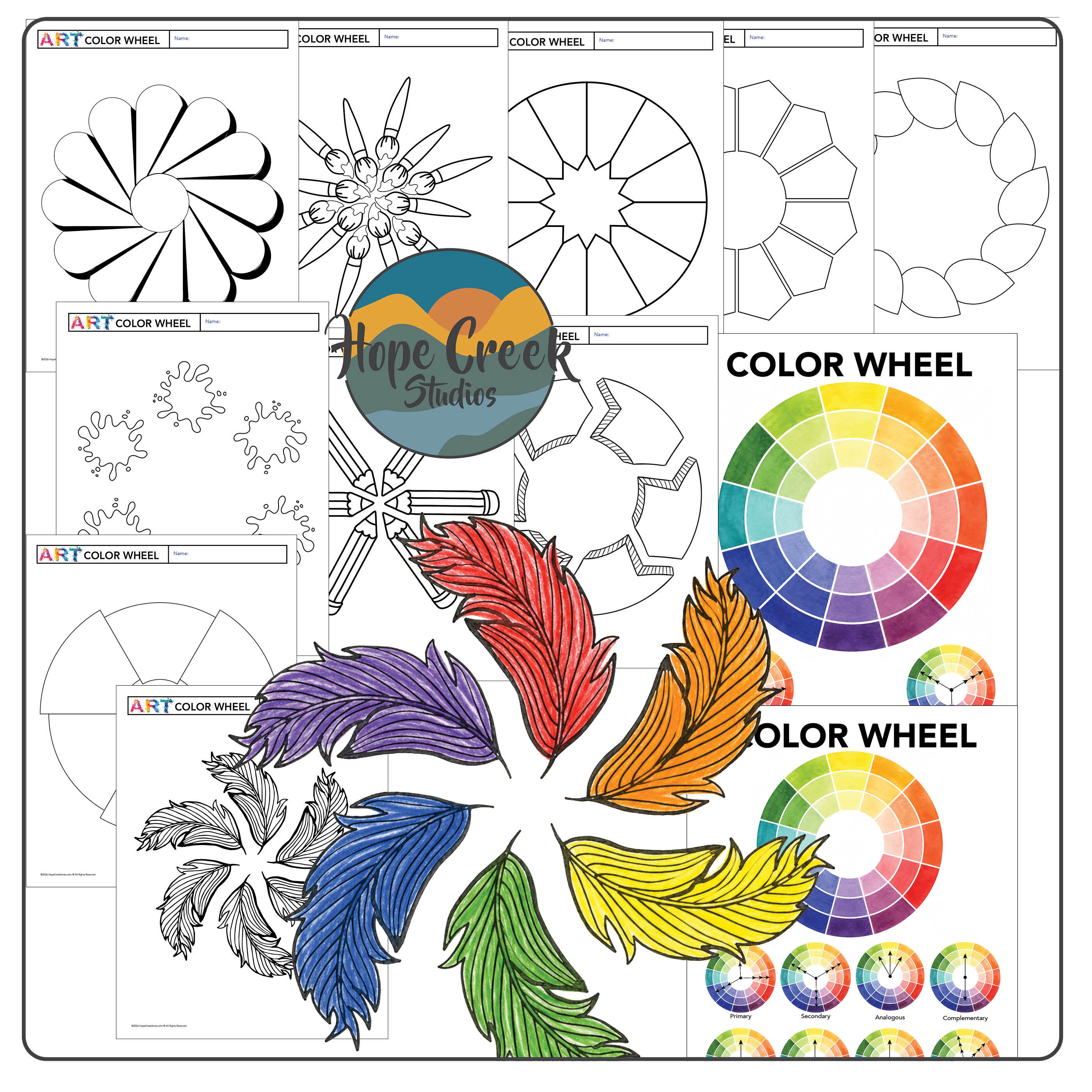 Creative Color Wheels Worksheets | Primary, Secondary & Tertiary Color Theory