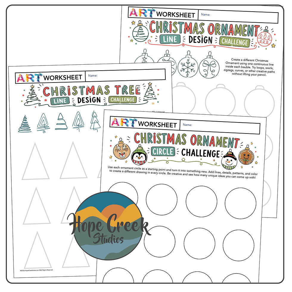 Thumbnail: Christmas Drawing Challenges Activities | Ornament Art, Circle & Tree Design