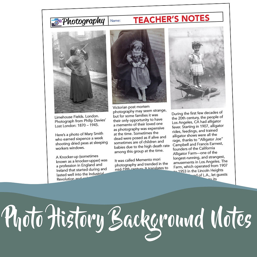 Thumbnail: Art History Photography Storytelling Lesson Analysis Worksheets Discussion #1