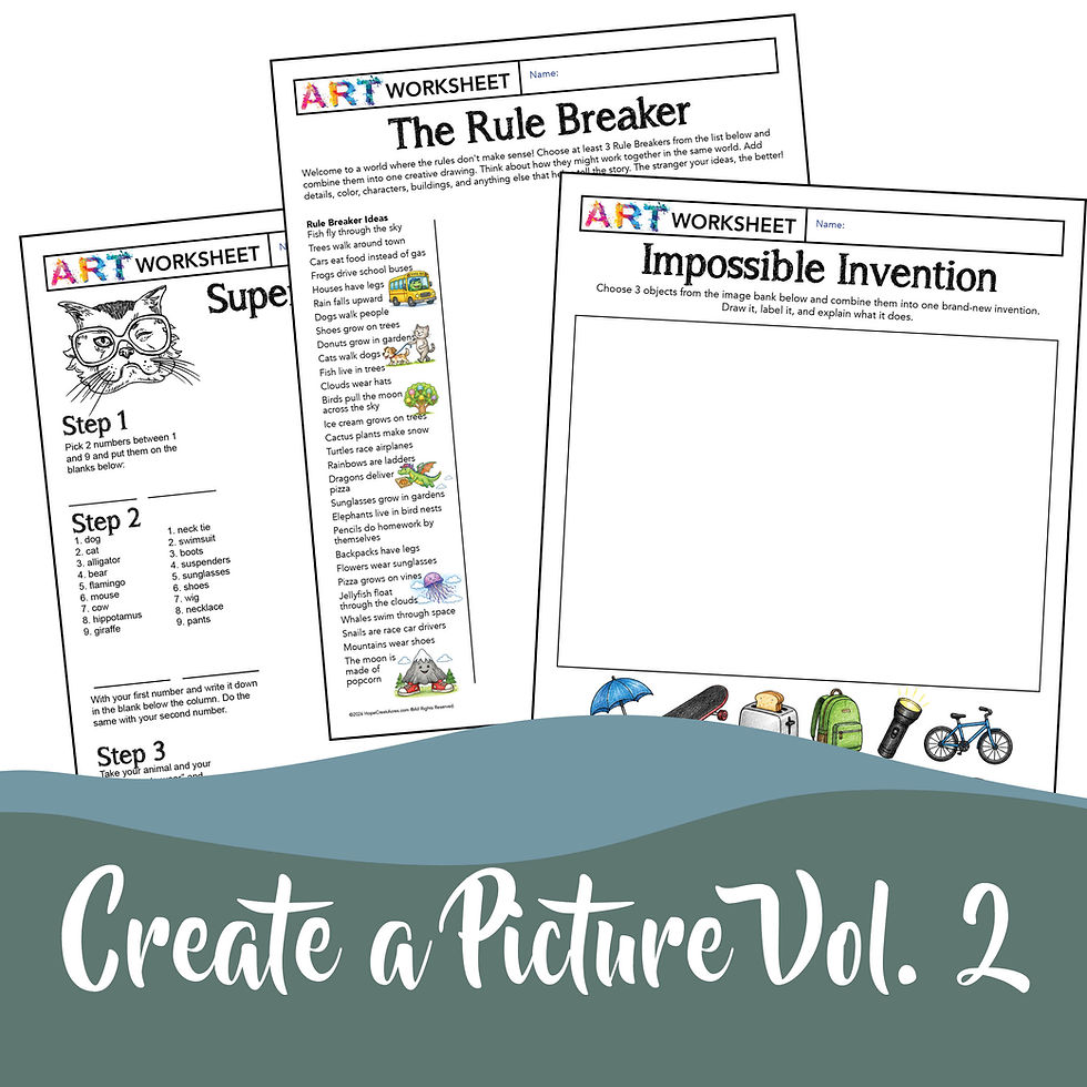 Thumbnail: Art Imagination Drawing Activities Bundle Vol. 2 | Creative Thinking Worksheets