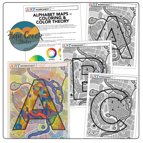 Alphabet Maps Art Project — Color Wheel Theory Harmonies Activity ...