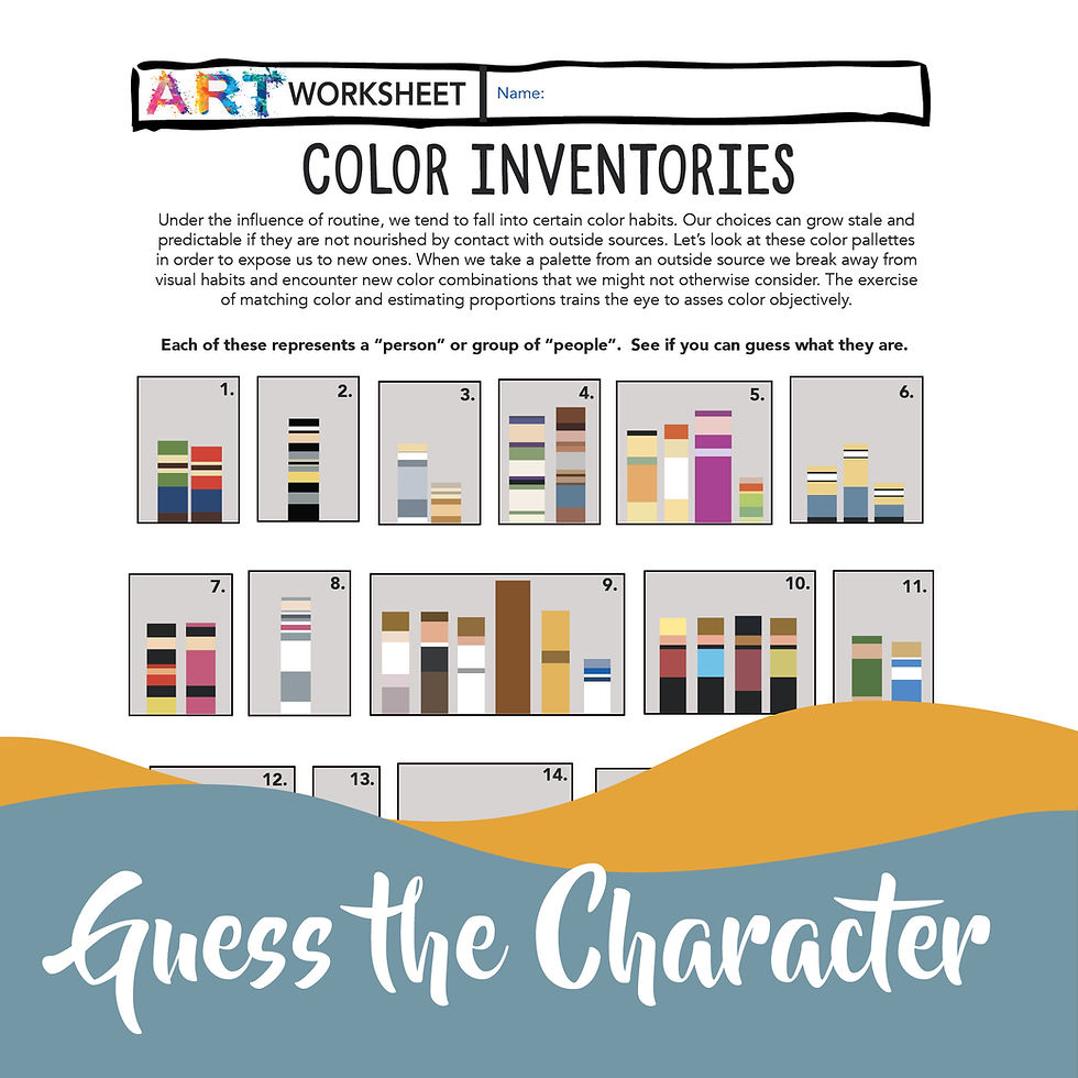 Thumbnail: Art Identify Guess the Character Game #1 Graphic Design Color Inventory & Theory