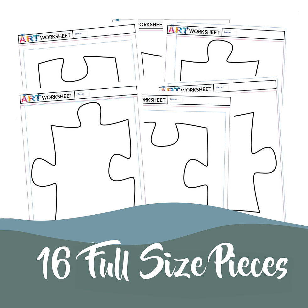 Thumbnail: Art & Drawing: 16 Puzzle Piece Template Collaborative Team & All About Me
