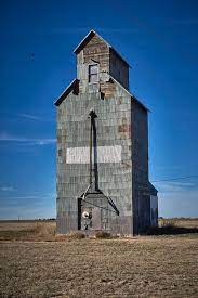 elevator barn with blue sky 