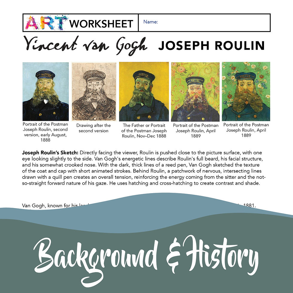 Thumbnail: Art History Van Gogh Joseph Roulin Sketch Analysis Figure Draw Compare Contrast