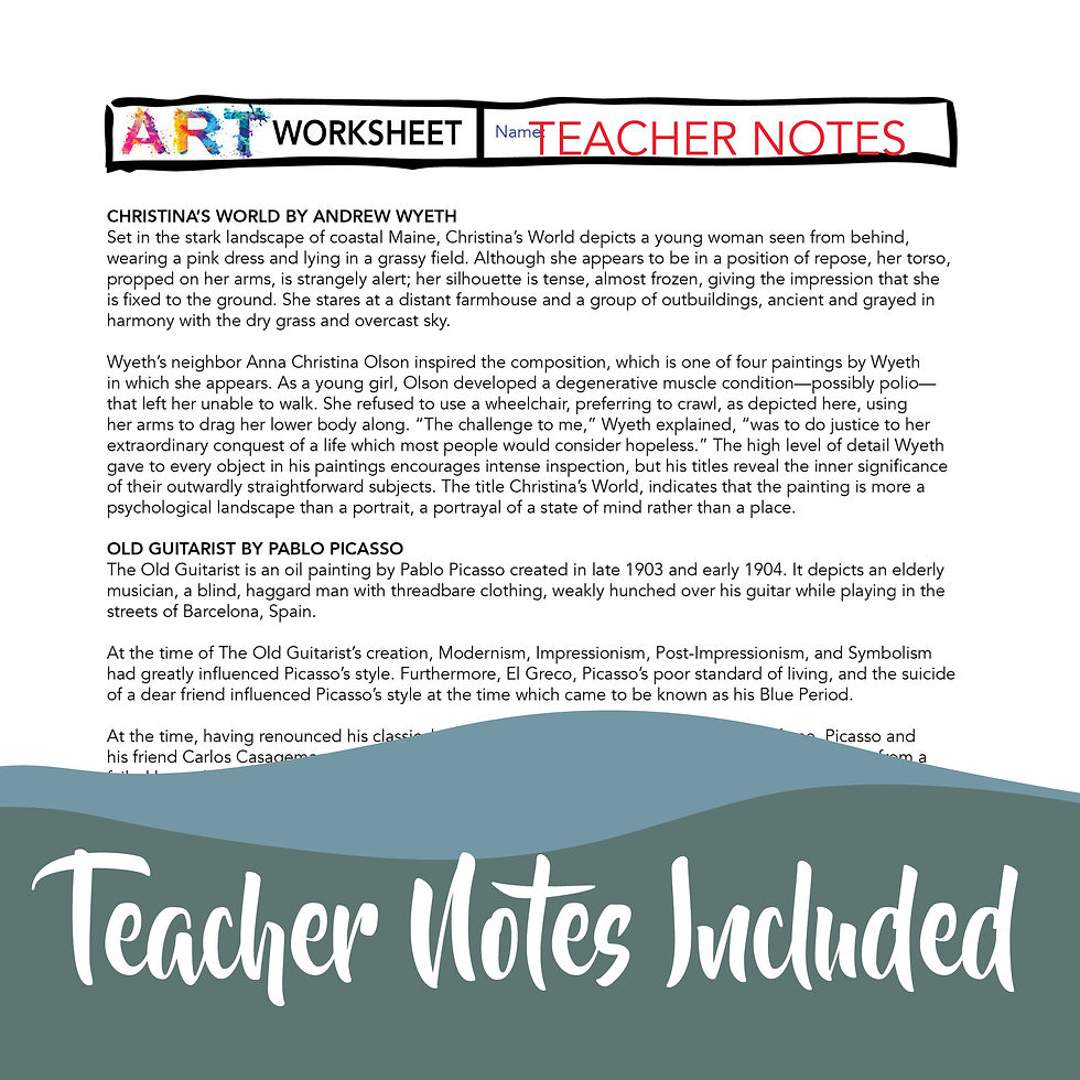 Thumbnail: Art History Drawing - Complete the Famous Painting Picture Activity Bell Ringer