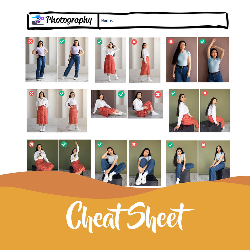 Thumbnail: Art Photography Portrait Poses Guidelines Tips Worksheet Handout Activity