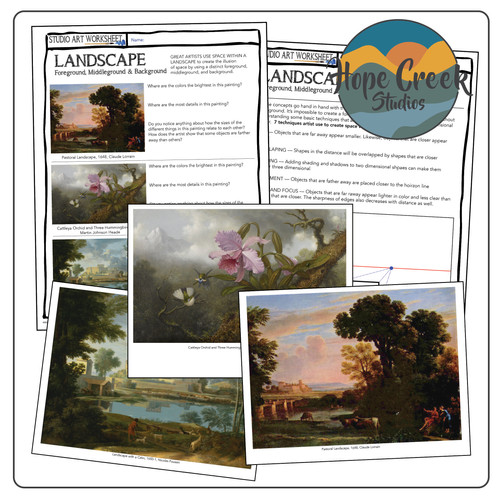 Studio Art: Landscape — Foreground Middleground Background Worksheet ...