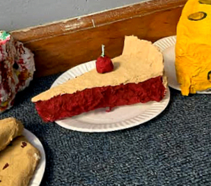 cherry pie toilet paper sculpture