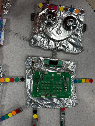 smiling art project robot