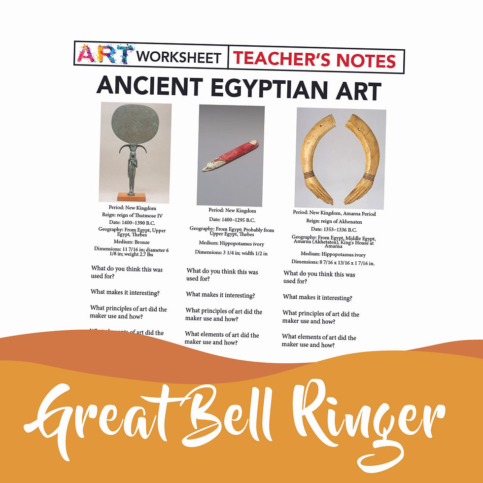 Thumbnail: Ancient Egyptian Art History "Guess What it is" Worksheet Activity Analysis