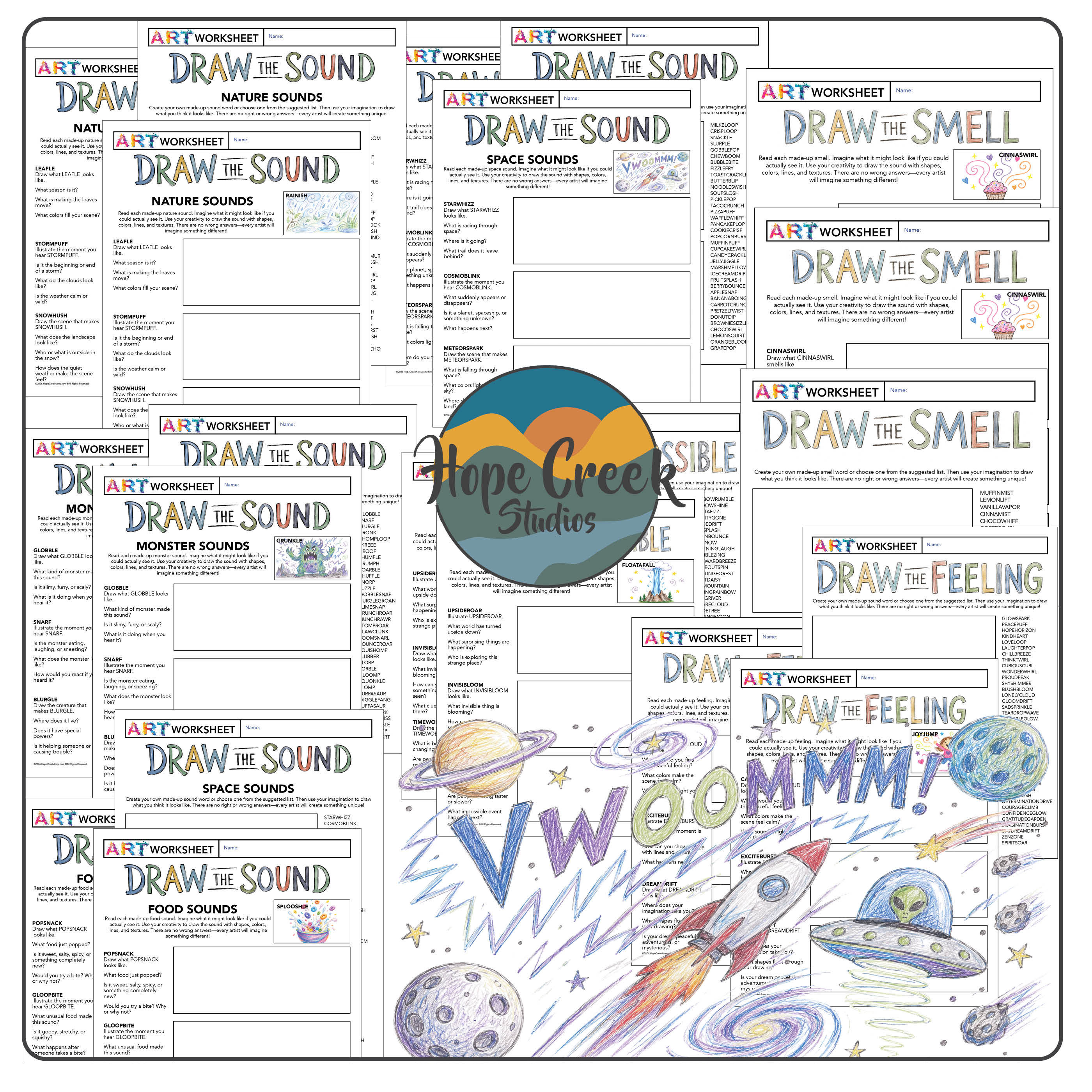 Creative Drawing Prompts | Draw the Sound & More Imagination Art Activities
