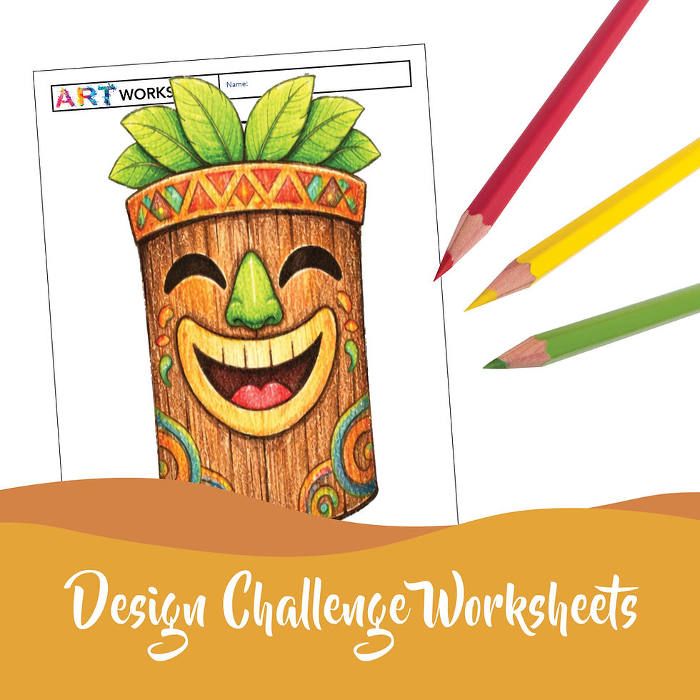 Thumbnail: Art Creative Drawing Polynesian Hawaiian Tiki Mask Worksheet Activity Lesson