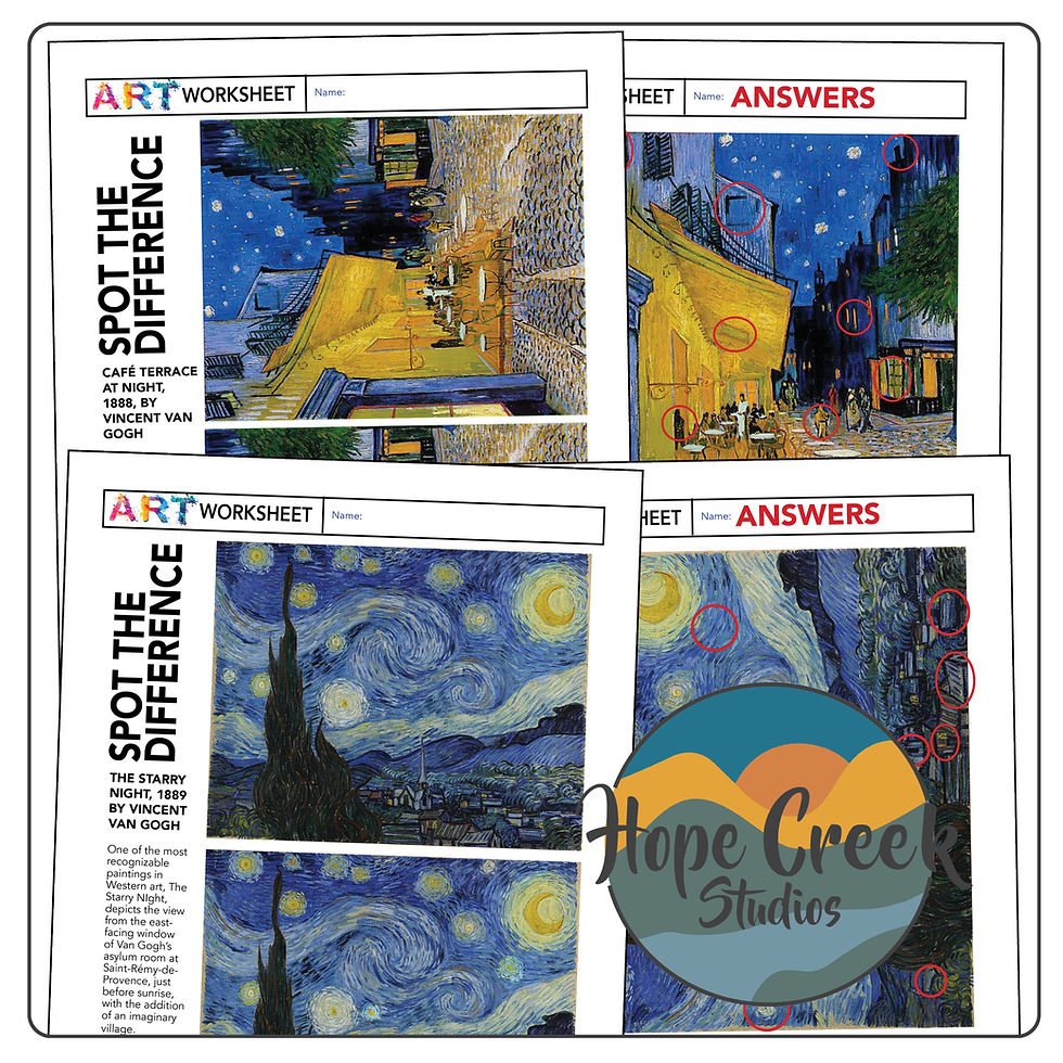 Thumbnail: Van Gogh Spot the Difference Game | Art History Activity | Sub Plans | No Prep