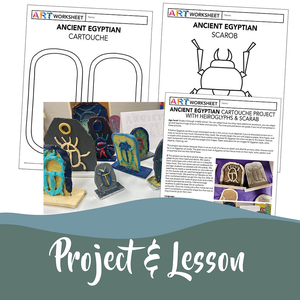 Thumbnail: Art History Ancient Egyptian Cartouche Scarab Hieroglyphics Lesson Project