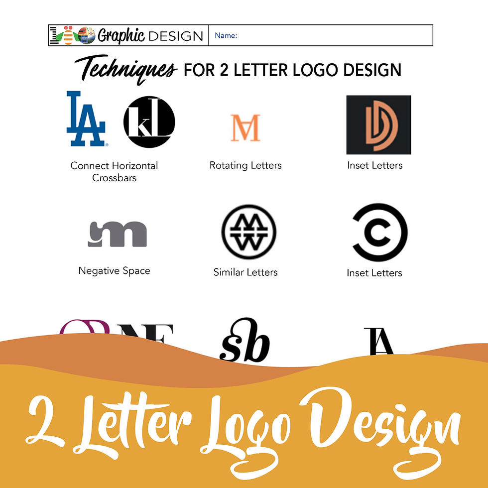 Thumbnail: Art — Graphic Artist & Design: Initial 2 Letter Logo Project Lesson Worksheet