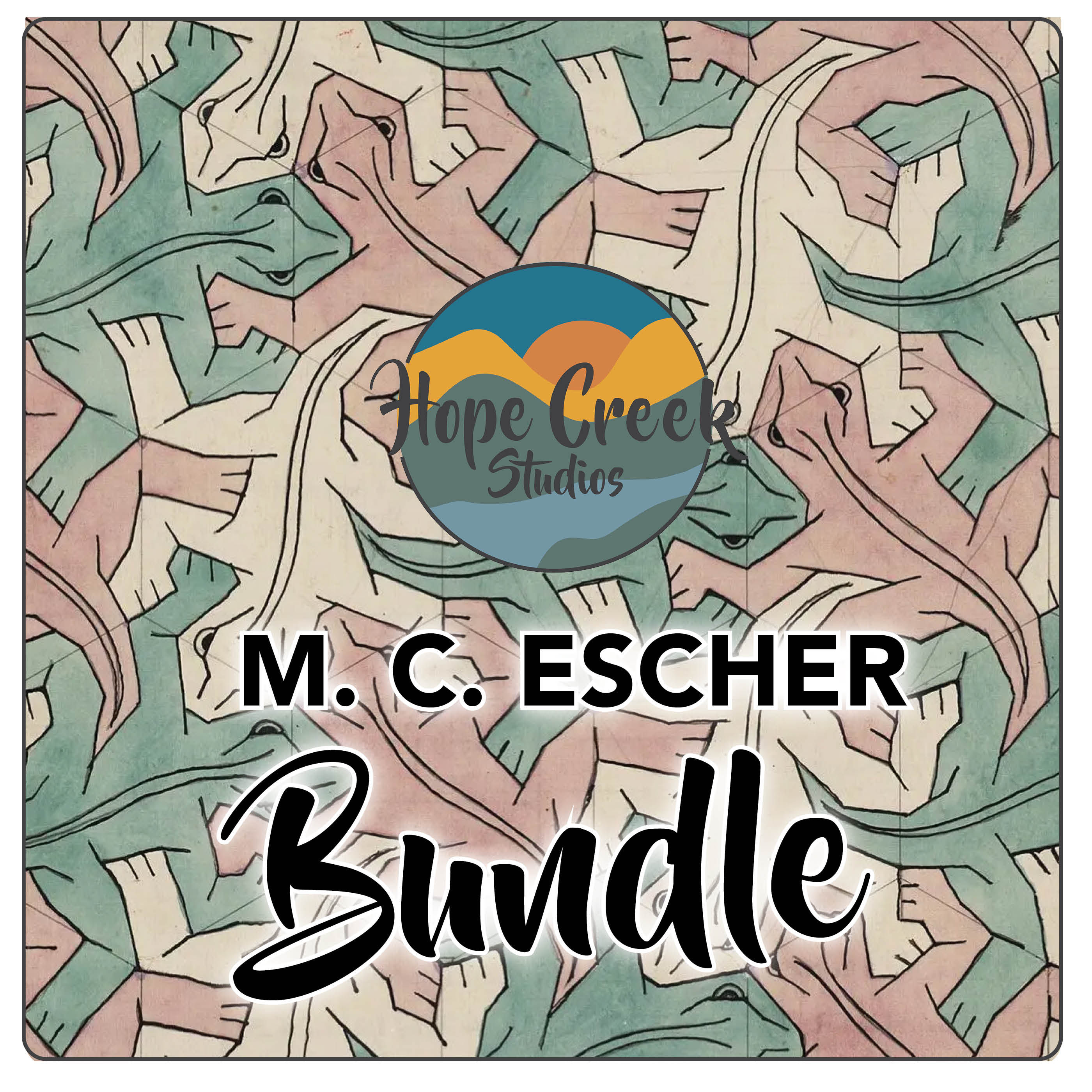 Art History MC Escher Tessellations Shapes Lesson Project Activity Pages BUNDLE