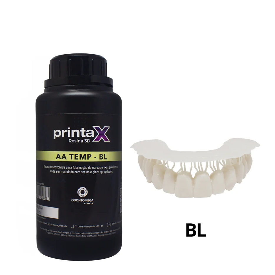 Miniatura: Próteses provisórias em resina BL Printax AA Temp com acabamento estético – Voxel Manufatura