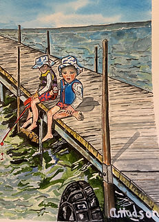 Two Kids on Dock