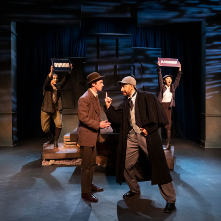 Left to Right_ Cartwright (Hana Park), Dr. Watson (Dalton Causey), Sherlock Holmes (Osama 