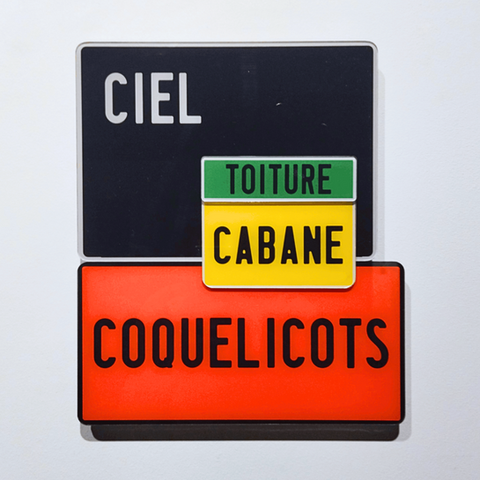 "La Cabane", oeuvre de Joel Ducorroy exposée à la galerie d'art La Villa Balthazar à Valence en 2023