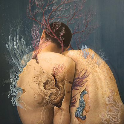 détail d'une oeuvre de Camille MERCANDELLI PARK exposée à la galerie d'art La Villa Balthazar à Valence