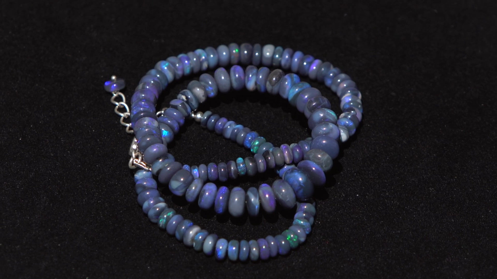 6.=112 ct. Black Opal Lightning ridge Australia  Rhondel bead