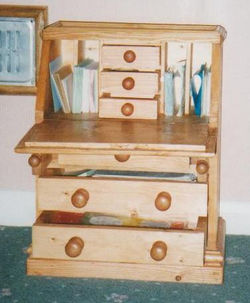 MINITURE WRITING BUREAU - OPEN - PINE.jpg