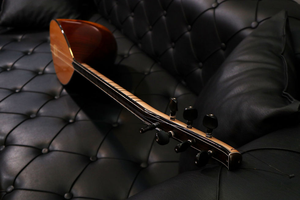 Küçük resim: Erasaz Collection - 2012 Carved Mulberry Long Neck Saz