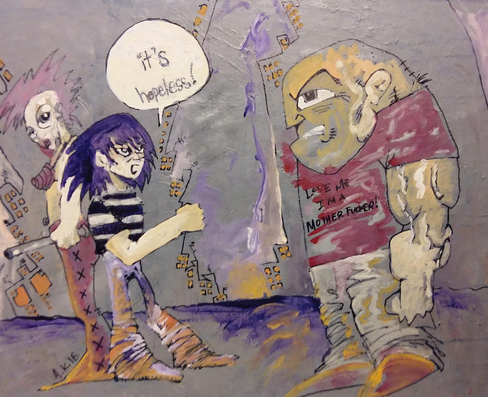 It's Hopeless_Acrylics on masonite_8 x 24_300$