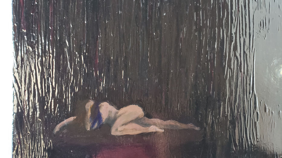 Painted only using a palette knife and hands