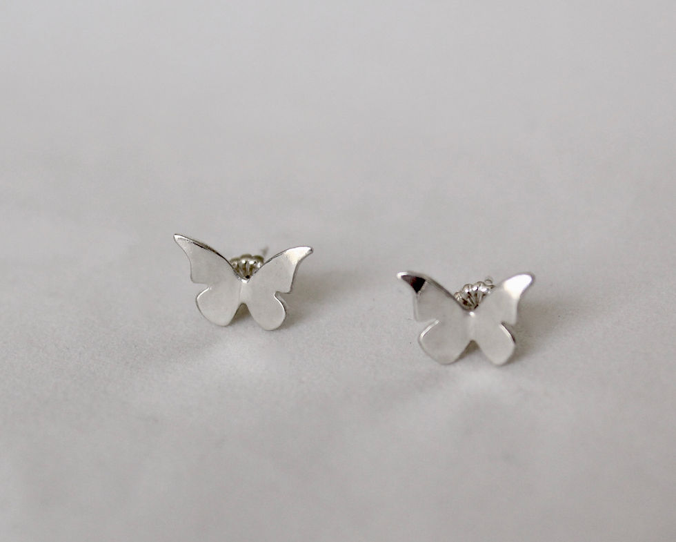 Thumbnail: Sterling silver butterfly studs