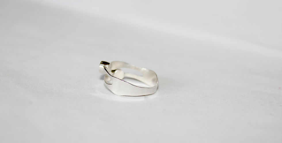 Thumbnail: Twin banded 925 sterling silver gemstone ring